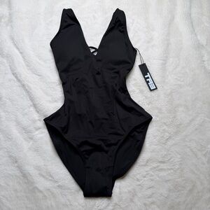 TA3 Plungey One Piece Swimsuit Black XS Regular/Long A–K